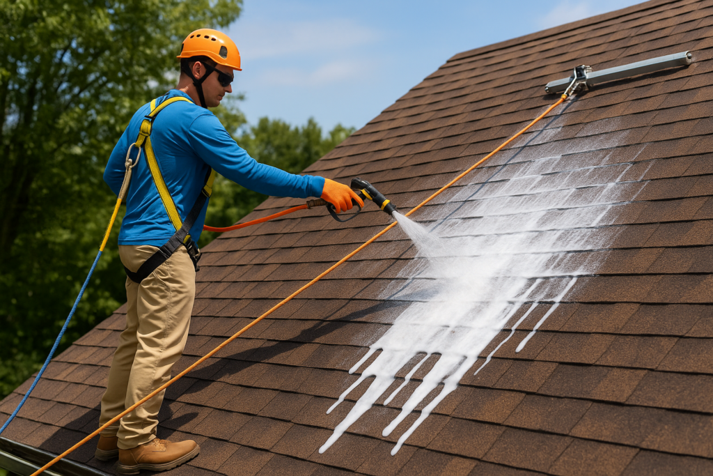 How We Wash Roofs the Right Way: A Guide from Green Sun Energy Services