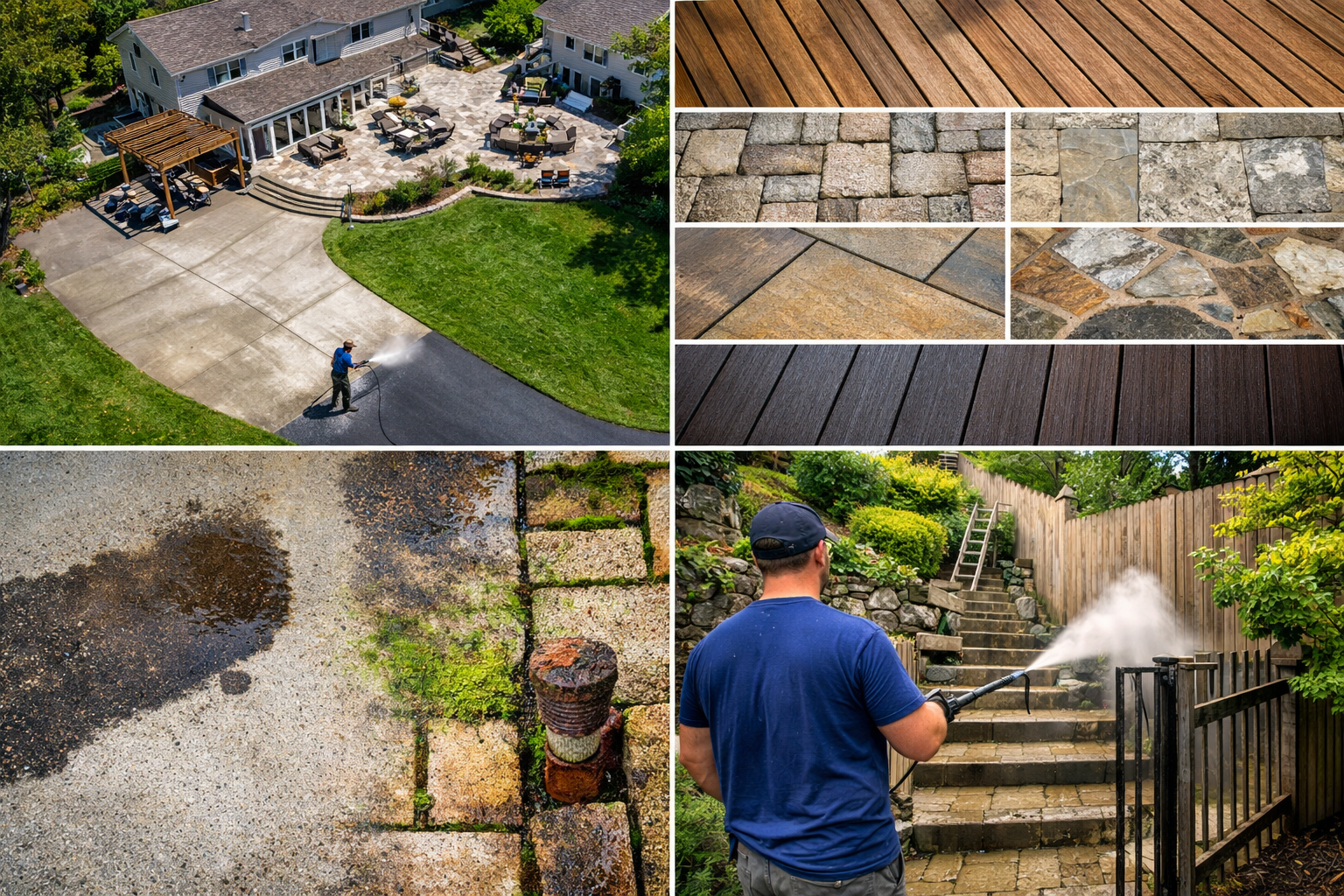factors that influence power washing costs including surface size material condition staining and accessibility