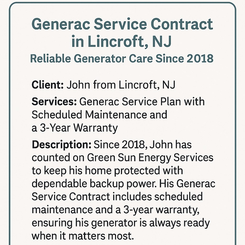 Standby Generator Service in Lincroft, NJ
