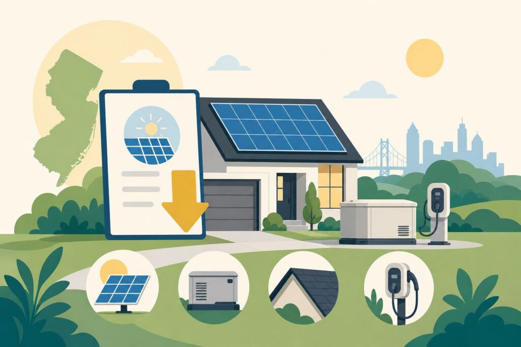 Illustration for the article NJ SREC-II Incentive Drops to $77/MWh: What Monmouth County Homeowners Need to Know