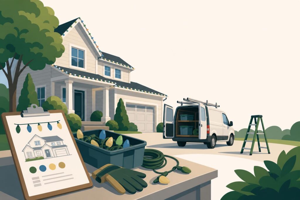 Illustration for the article Why Monmouth County Holiday Light Installers Fill Up Before October: Book Now