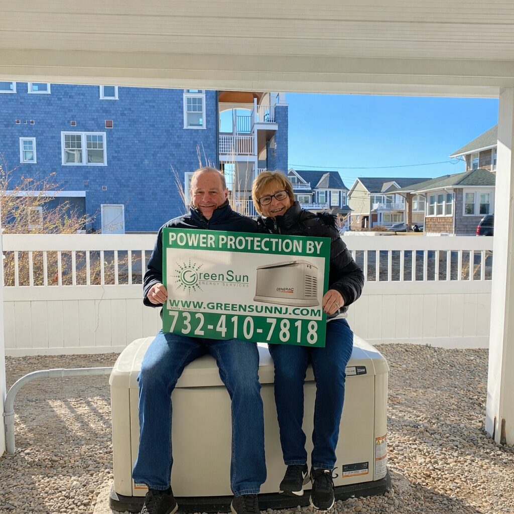 Generac standby generator installed at Seaside Park NJ coastal home by Green Sun Energy Services, LLC