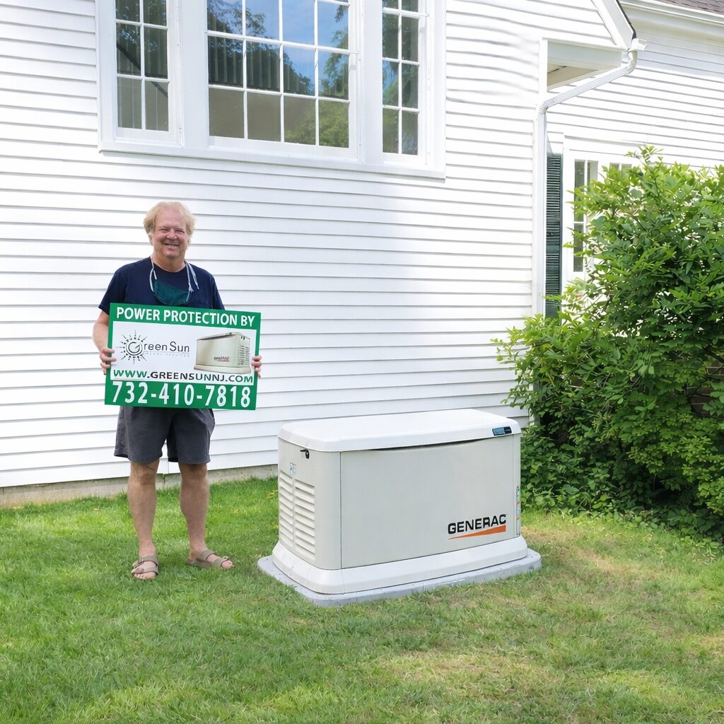 Generac standby generator installed at Summit NJ home by Green Sun Energy Services, LLC
